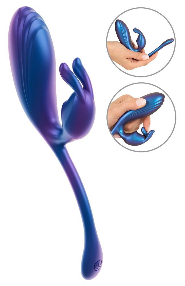 Bullet-Vibrator 10 Funktionen – wiederaufladbar, doppelt, blau | Sweet Smile