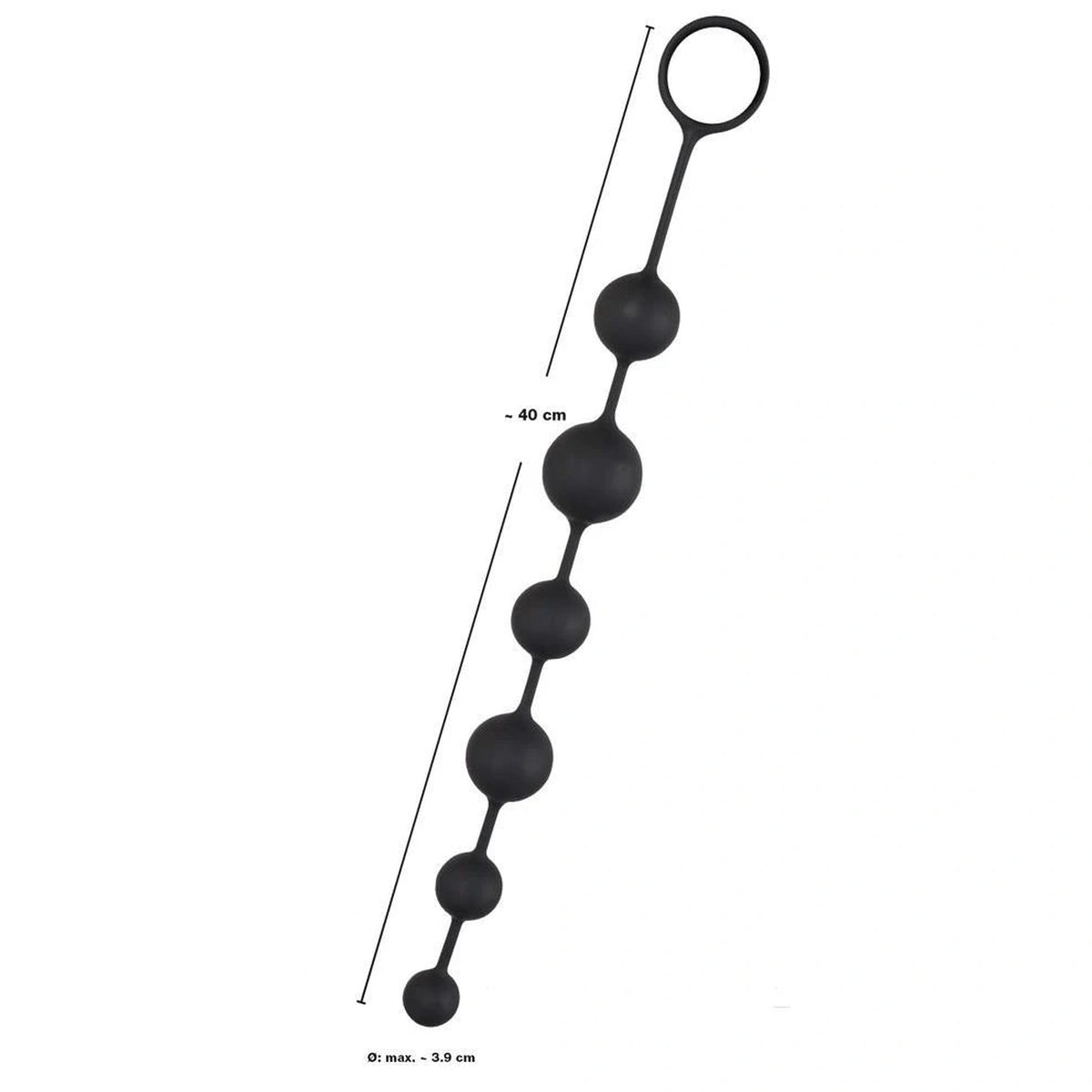 Bolas anais 40 cm – preta | Black Velvets