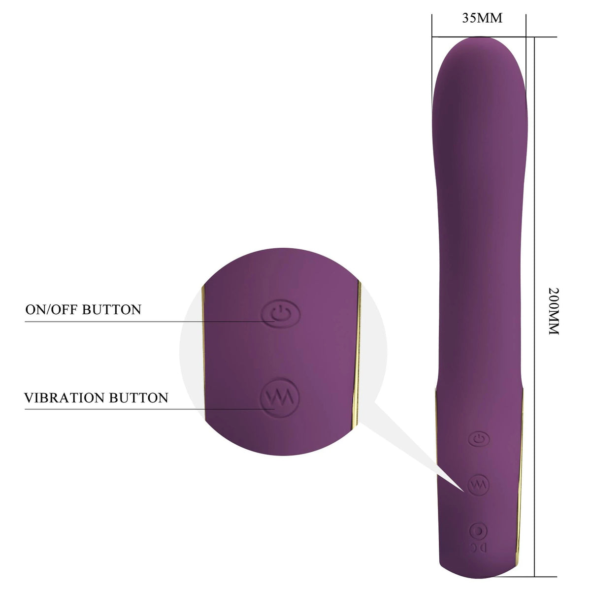 Vibrador especial Ethan Mobile distance 12 funções – controlado por app, recarregável, ameixa | Pretty Love