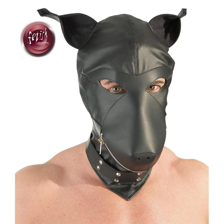 Faux leather dog mask