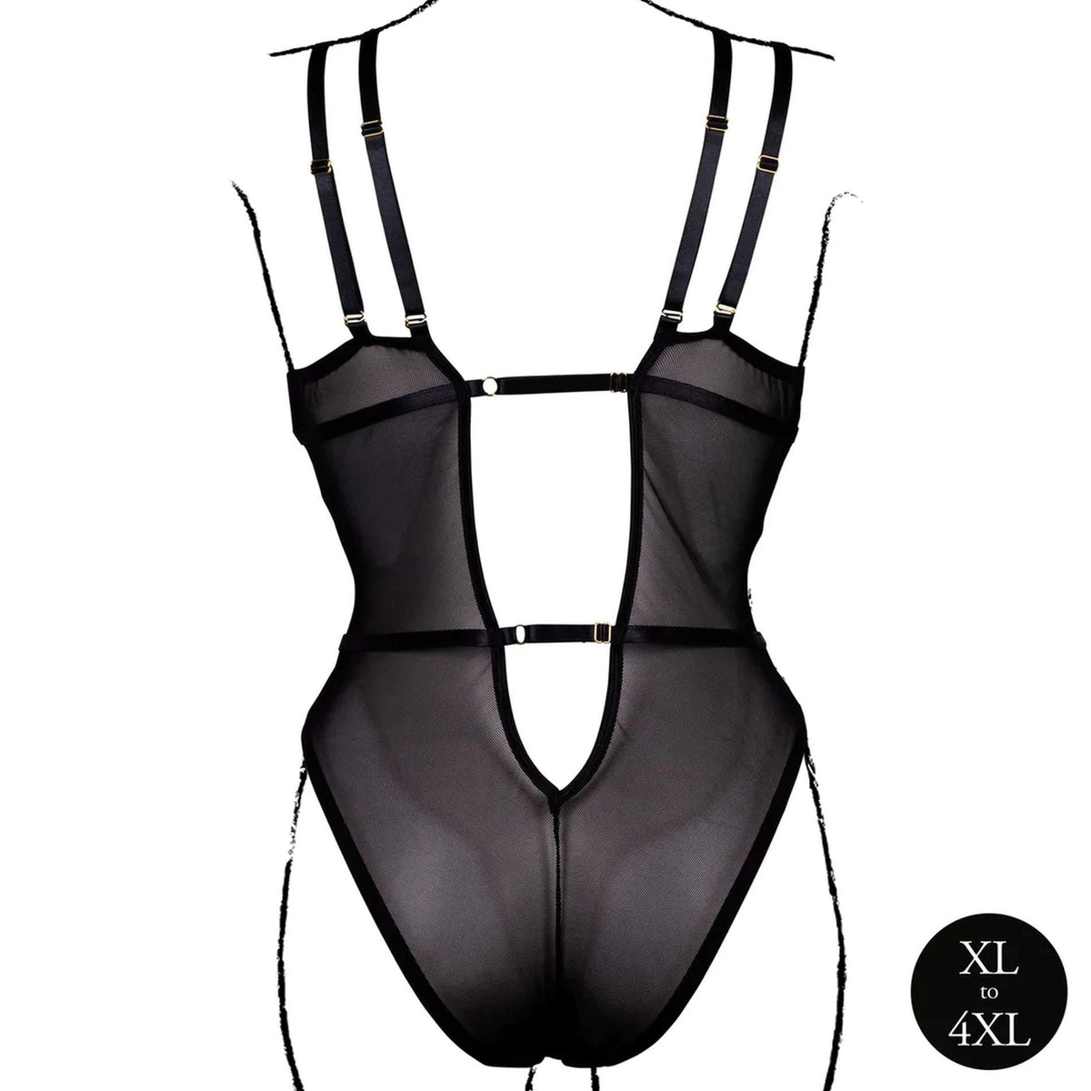 Bodysuit Sliders Queen – plus size, remote control, black | Le Désir