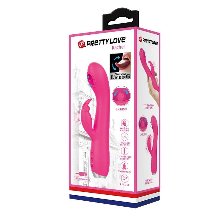 Vibratore rabbit Rachel 3 Licking 12 12 funzioni – ricaricabile BI-014783-1 | Pretty Love