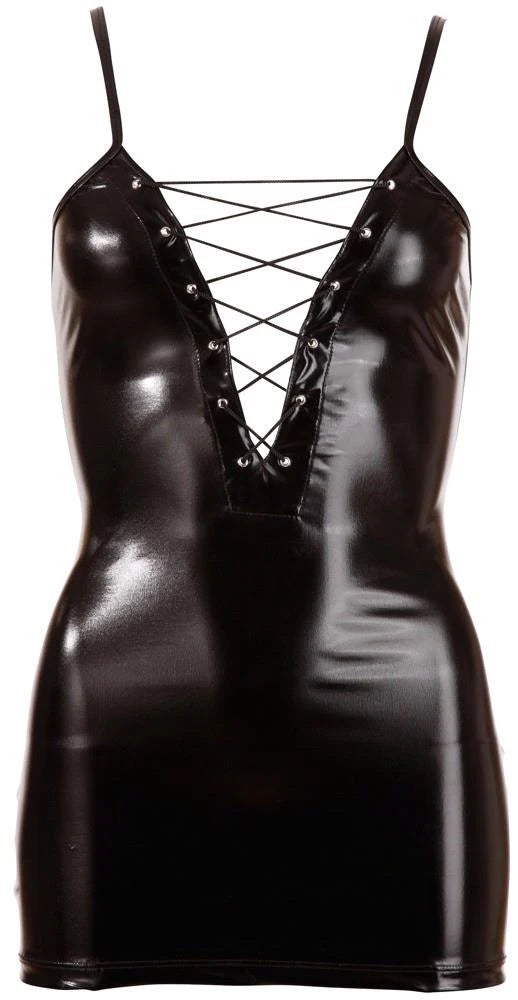 Vestito – wetlook, nero | Cottelli PARTY