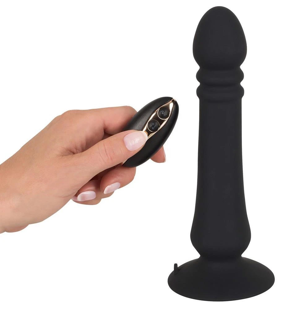 Plug anale thruster 7 funzioni – vibrante, a spinta, nero | Black Velvets