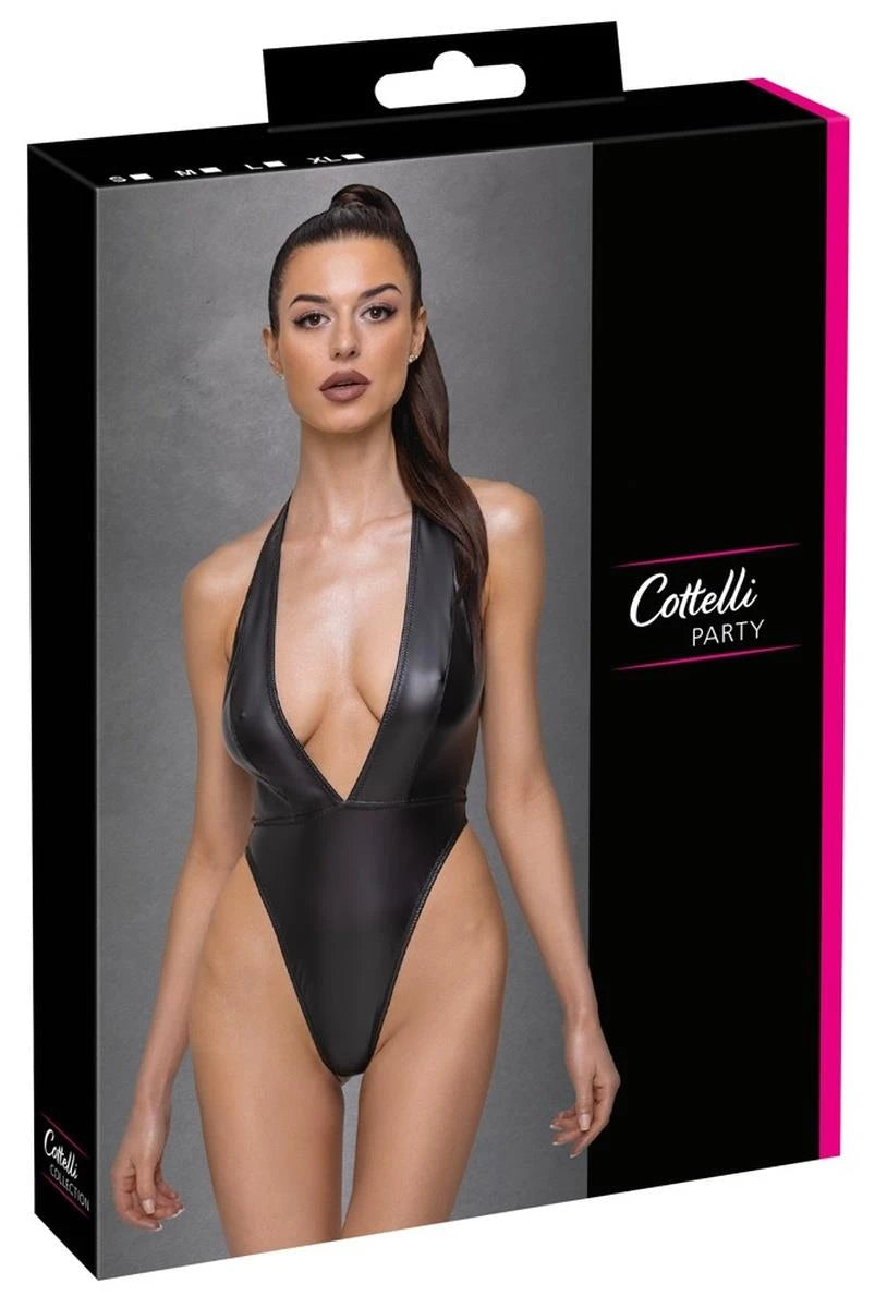 Bodysuit – halter neck, black | Cottelli PARTY