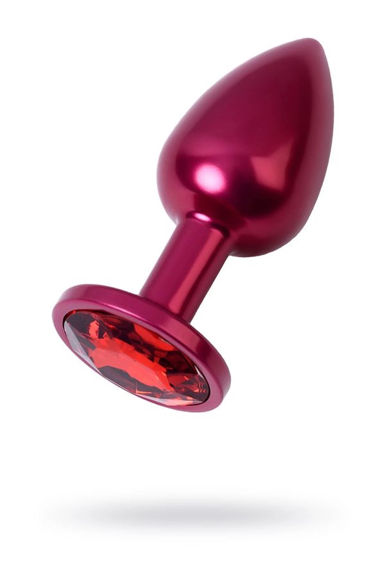 Plug anal rouge TOYFA en métal avec une pierre précieuse de couleur rouge