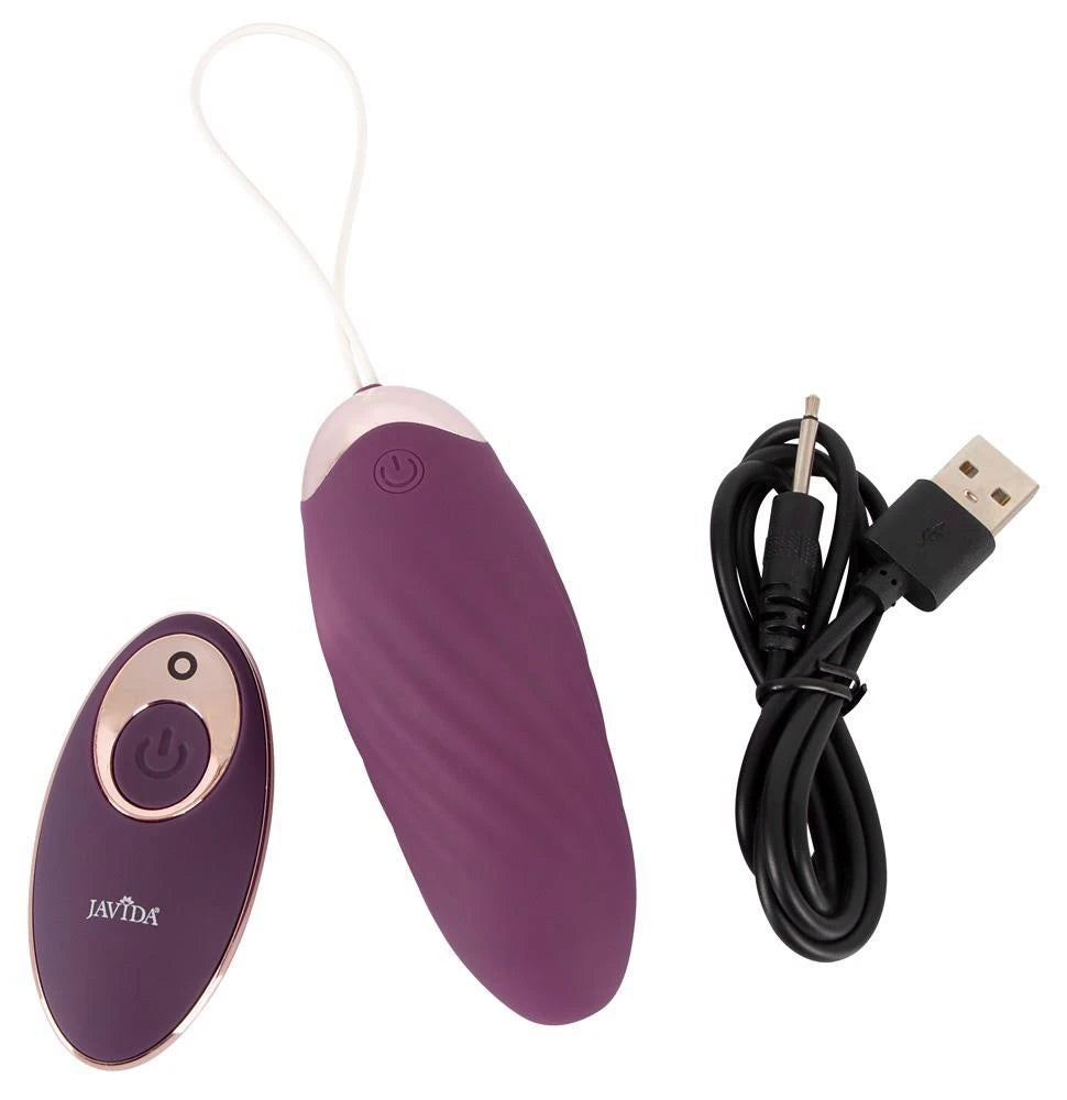 Huevo vibrador Shaking 18 cm – con mando a distancia, morado | JAVIDA