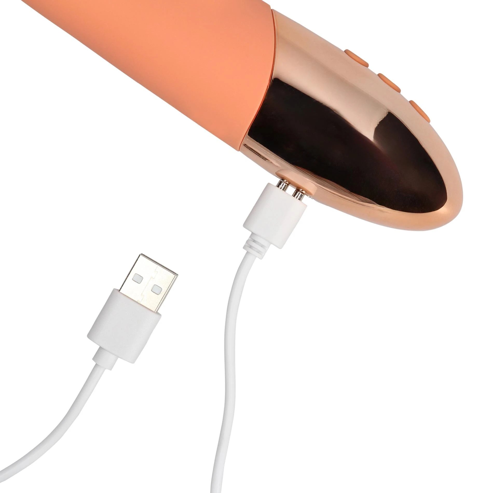 Ultra Soft Silicone Rabbit Vibrator - Ceramic Peach