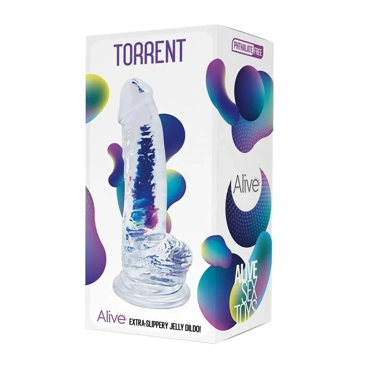 Consolador realista AL.Torrent – con ventosa, transparente | Alive
