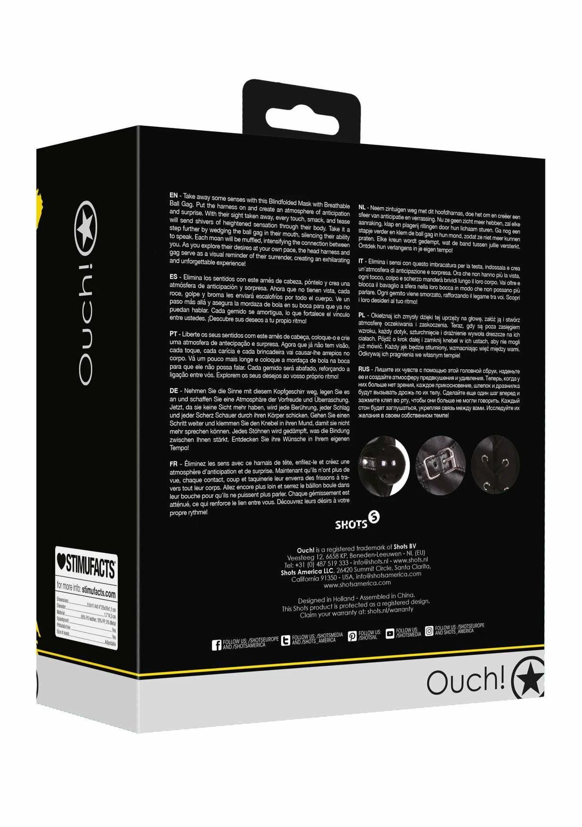 Mordaza Blindfolded Breathable – negra | Ouch!