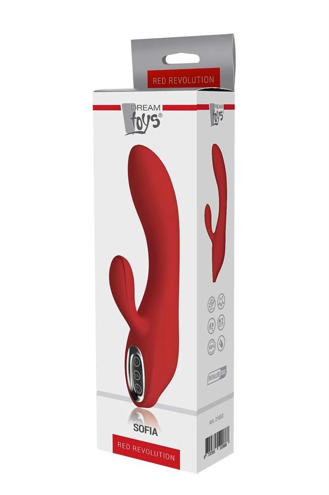 Rabbit vibrator Revolution Sofia 7 functions – rechargeable, red | Dream Toys