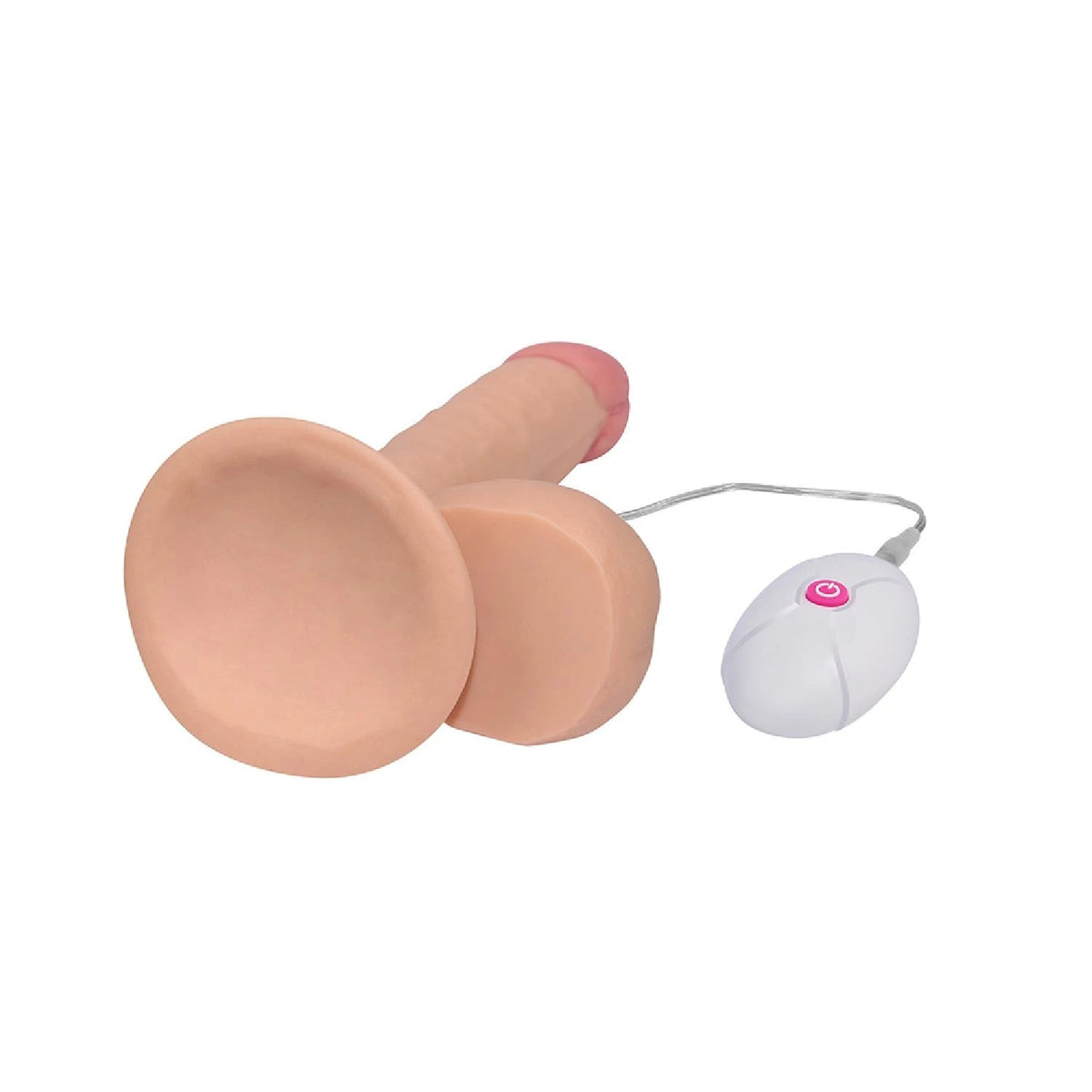 Realisztikus vibrátor 7.5″ Dude 10 sebesség – távirányítós, tapadókorongos, testszínű | Lovetoy