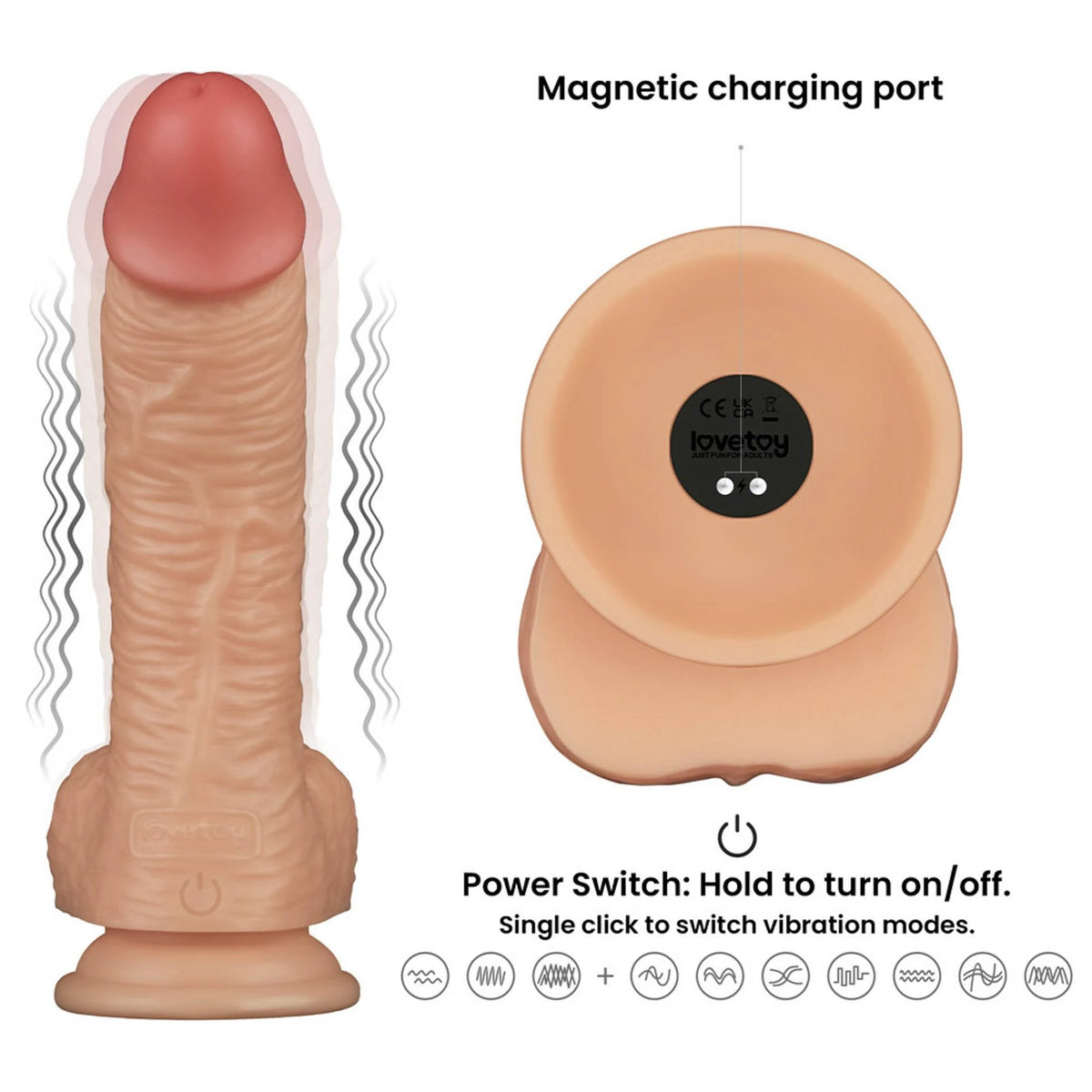 Strap-on Enhanced – vibrating, nude 10-LV715402B | Lovetoy