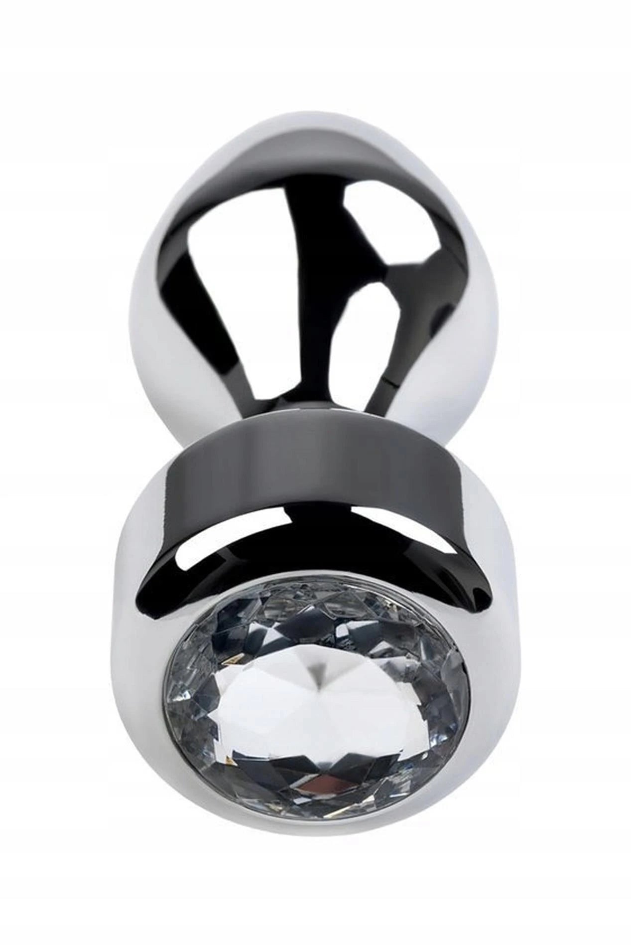Metal by TOYFA, plug anal, métal, argenté, avec cristal diamanté, 9.5 cm, Ø 3.5 cm, 130 g