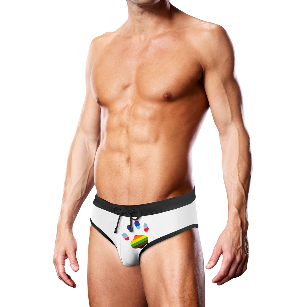 Slip de bain blanc oversized Paw - M