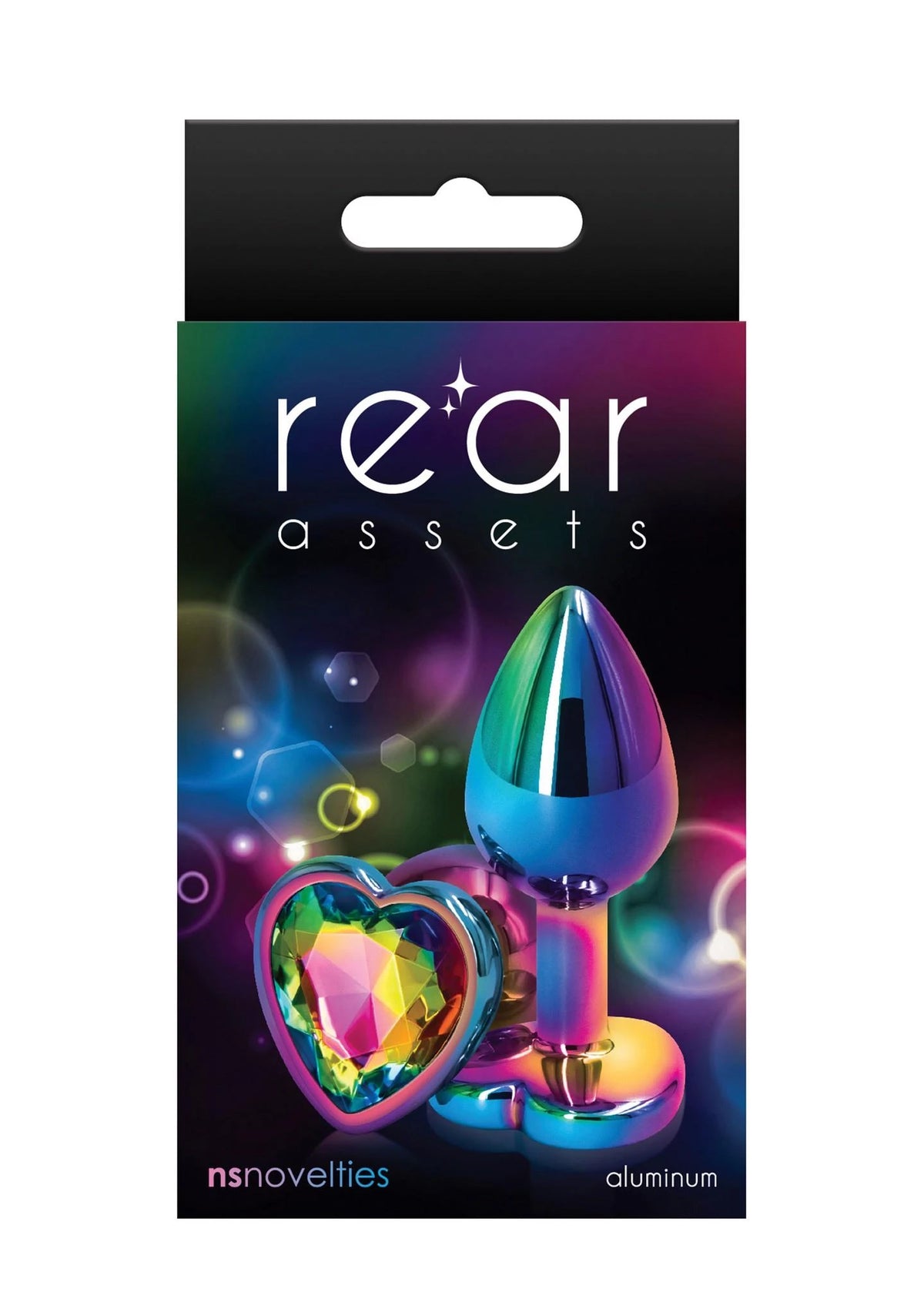 Plug anal Rear Assets Mulitcolor Heart – avec bijou, multicolore 30-18815-X-MULTICOLOR | NS Novelties