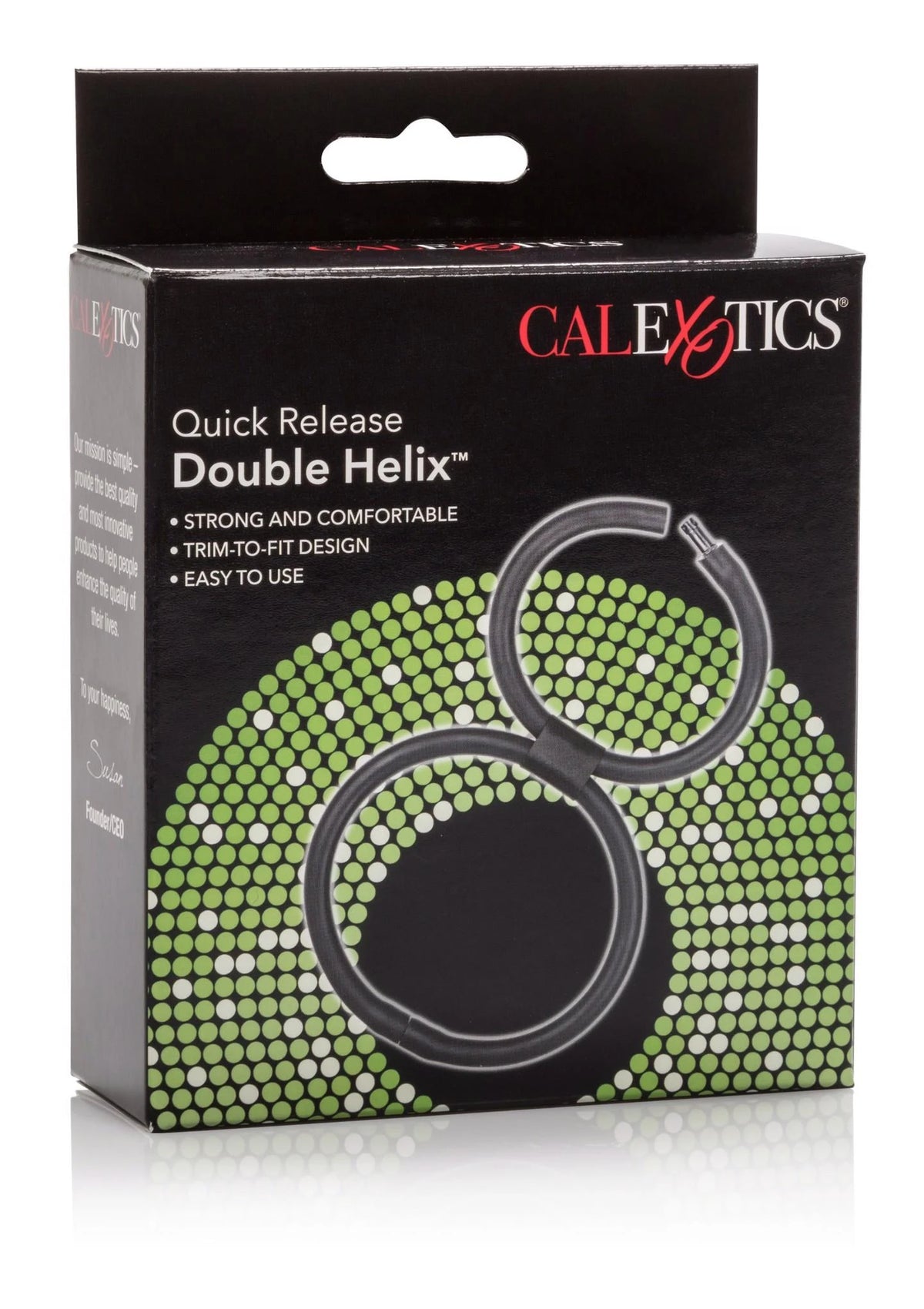 Anillo para el pene Quick Release Helix – doble, negro | Calexotics