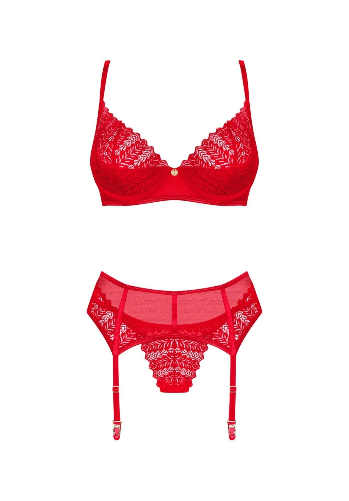 Conjunto de lingerie Ingridia – vermelho 22151873121 | Obsessive