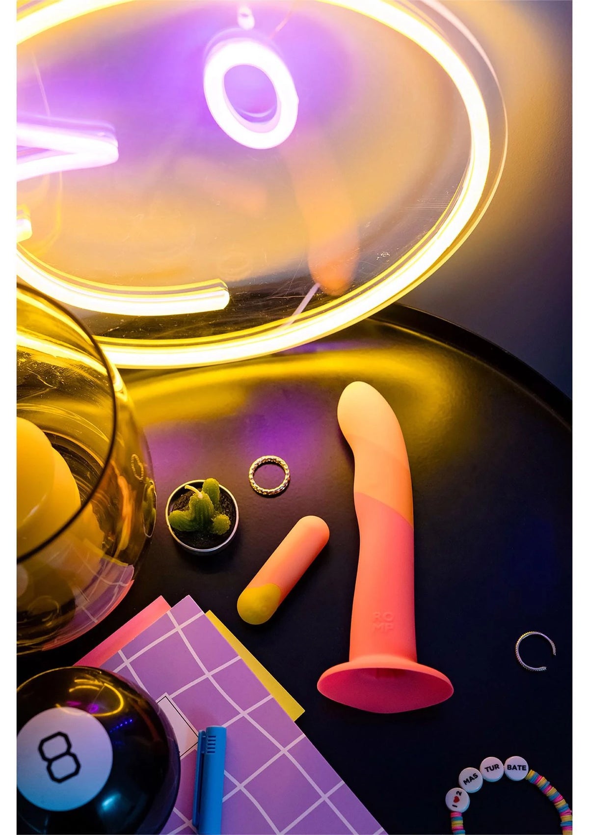 Dildo Dizi 18 cm – con ventosa, doppio, rosa | ROMP
