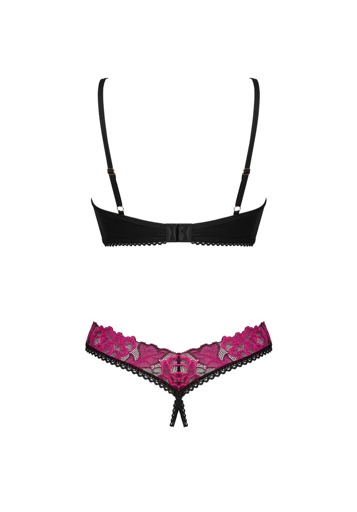 Conjunto de lencería Rosenty otwarty 2 piezas – abierto, negro | Obsessive