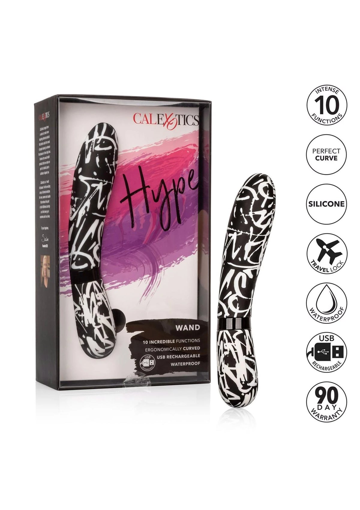 Wand-Massagegerät Hype 10 Funktionen – wiederaufladbar, mehrfarbig 30-13581-X-MULTICOLOR | Calexotics