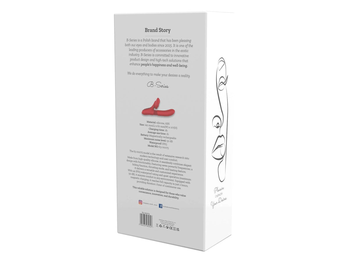 Estimulador de clítoris Licking 7 funciones – recargable, con calor, rojo | Favorites