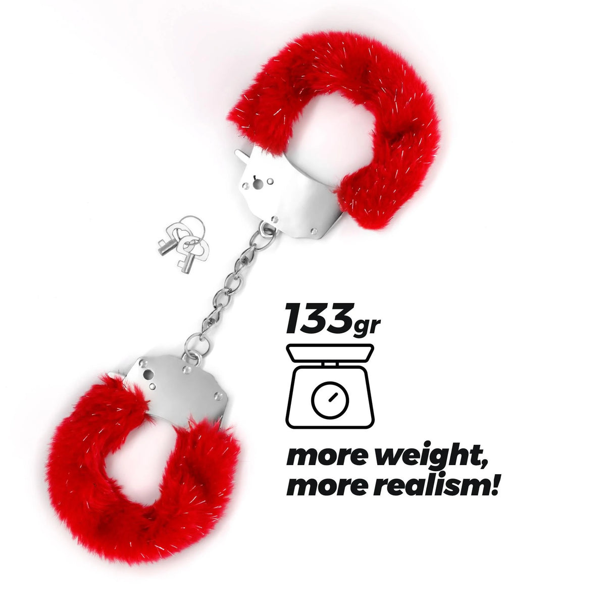 Esposas Spangle Cuffs With Plush – roja | Crushious