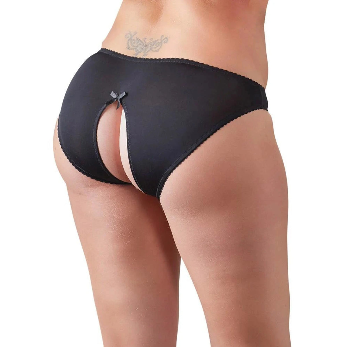 Cueca – em renda, com laços, preta | Cottelli CURVES