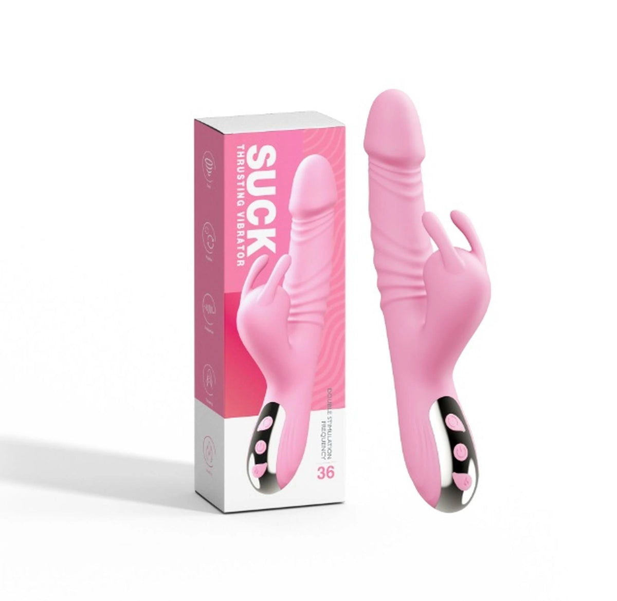 Vibrador rabbit Sunny 3 funciones – recargable, con empuje, rosa | Favorites