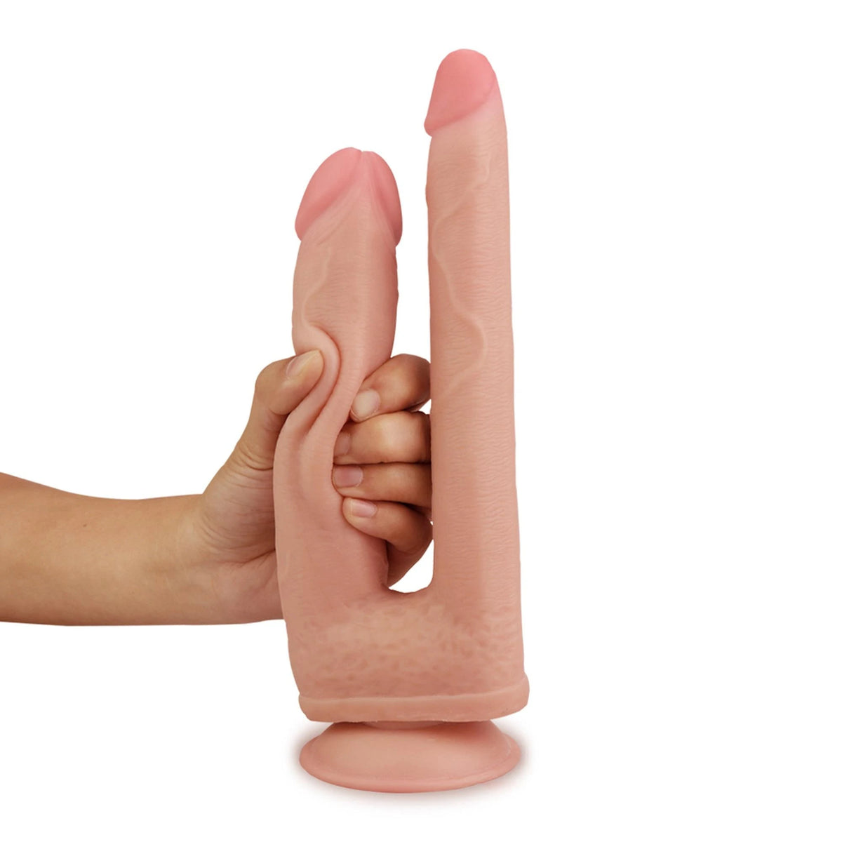 Vibratore realistico Skinlike Penetration – con ventosa, doppio, nude | Lovetoy