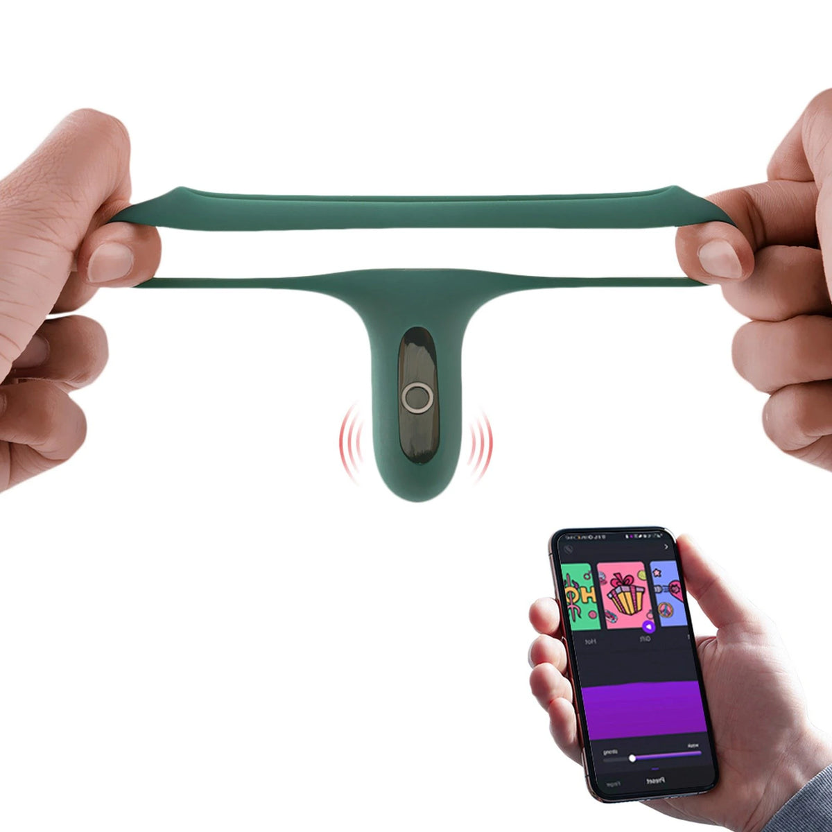 Penisring Rise Smart Wearable – App-gesteuert, wiederaufladbar, grün | Magic Motion
