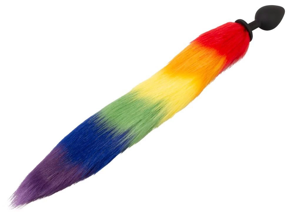 Butt plug fluffy tail 42 cm – black