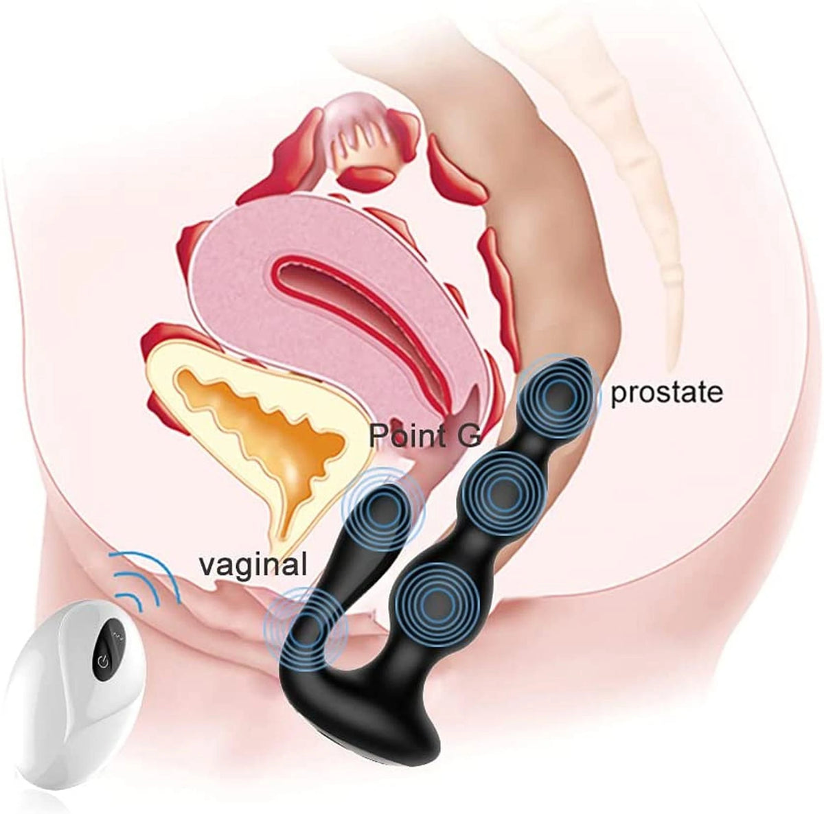 Plug anal RemoteSilicone AnalBeads – vibratório, com controlo remoto, preto | Favorites