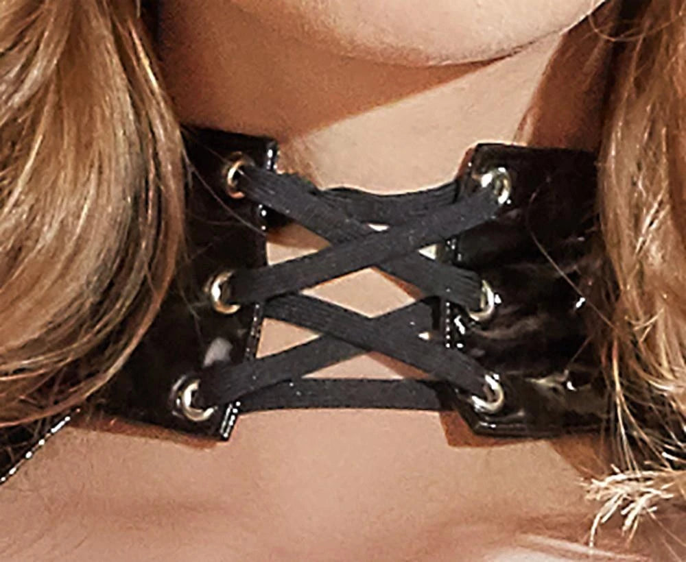 Corsetto Basque – wetlook, nero 28404641022 | Black Level
