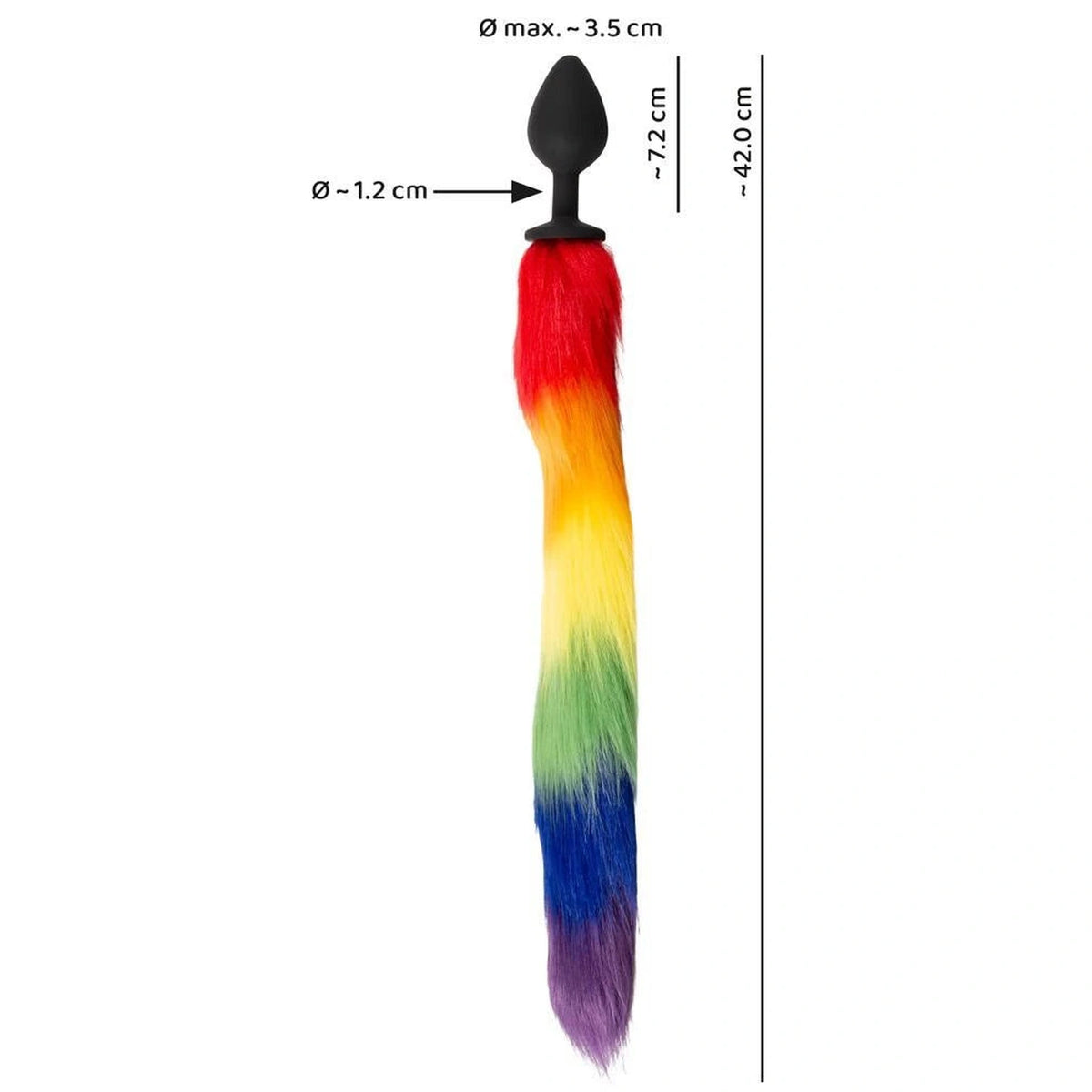 Butt plug fluffy tail 42 cm – black