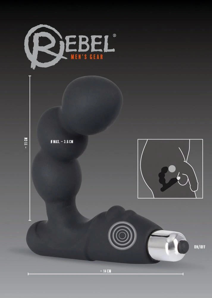 Massaggiatore prostatico shaped 14 cm – nero | Rebel