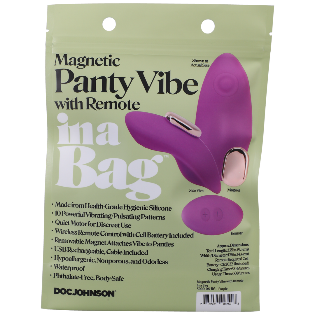 Vibromasseur culotte magnétique avec télécommande - Violet