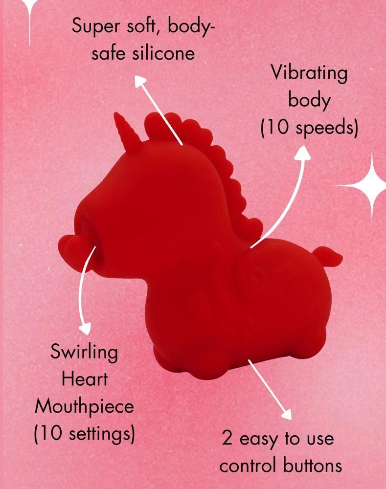 Clitoral stimulator Cupids Beau 10 functions – rechargeable, red | Unihorn