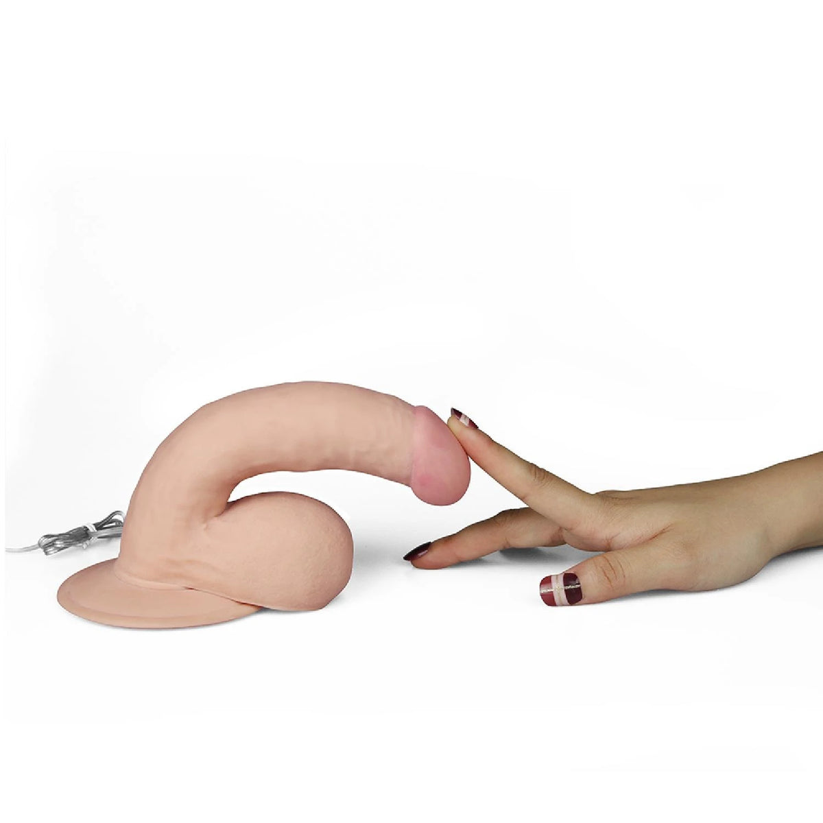 Realisztikus vibrátor 7.5″ Dude 10 sebesség – távirányítós, tapadókorongos, testszínű | Lovetoy