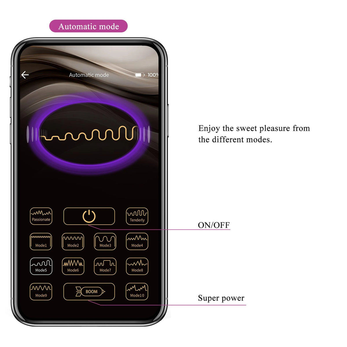 Special vibrator Catalina Mobile distance 12 functions – app-controlled, rechargeable, fuchsia | Pretty Love