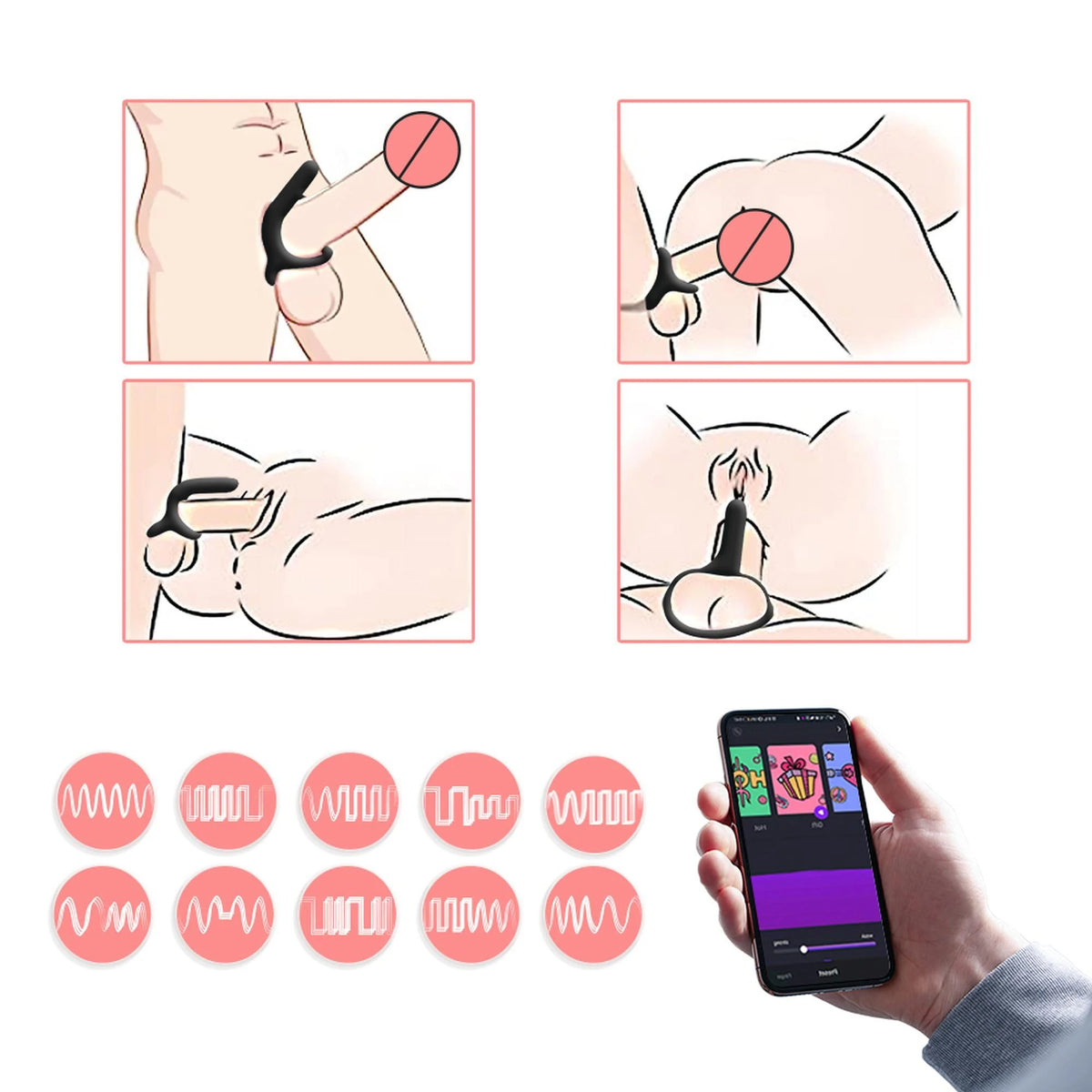 Anello fallico Rise Smart Wearable – controllo da app, ricaricabile, nero | Magic Motion