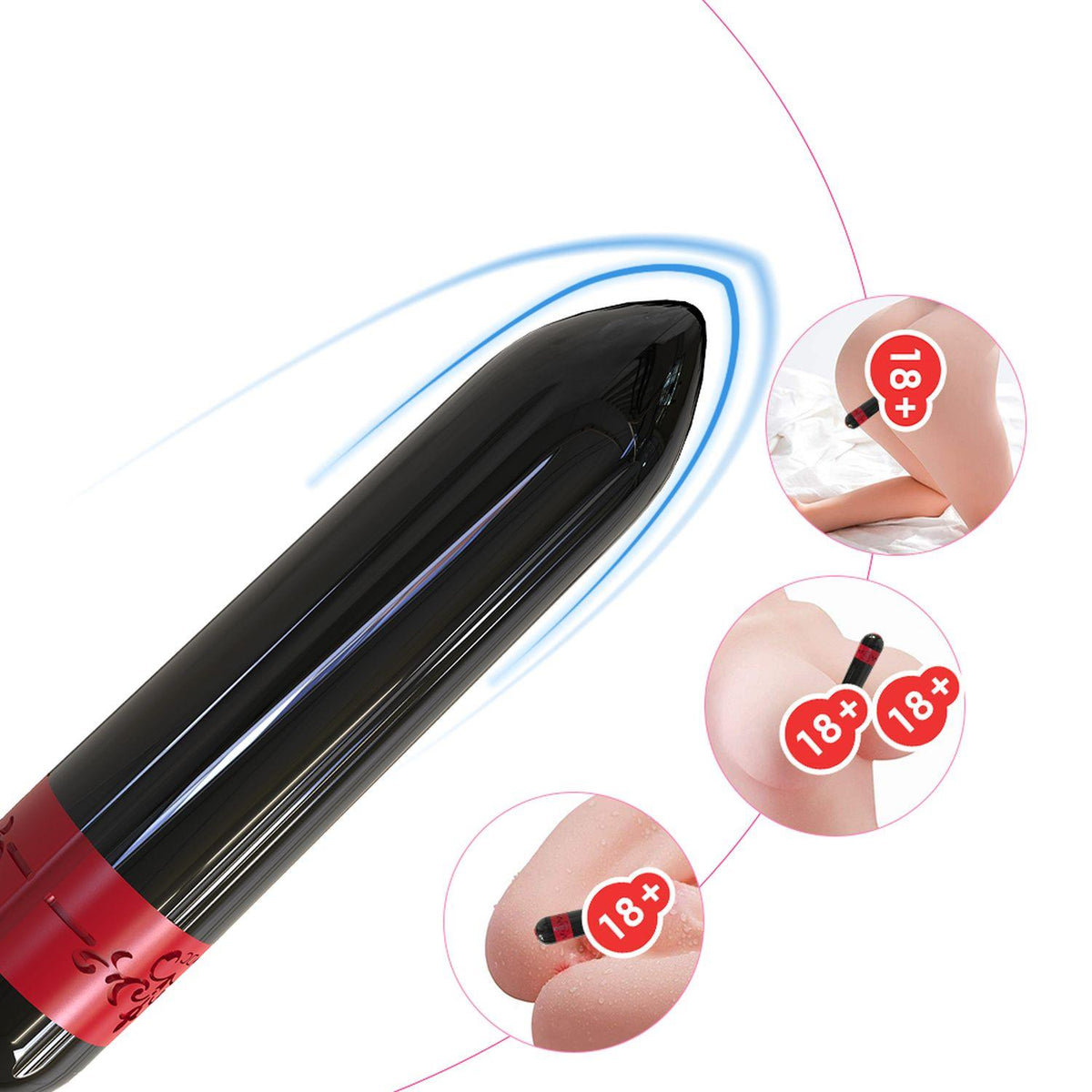 Mini vibratore Rocket 9 funzioni – ricaricabile, nero | Favorites