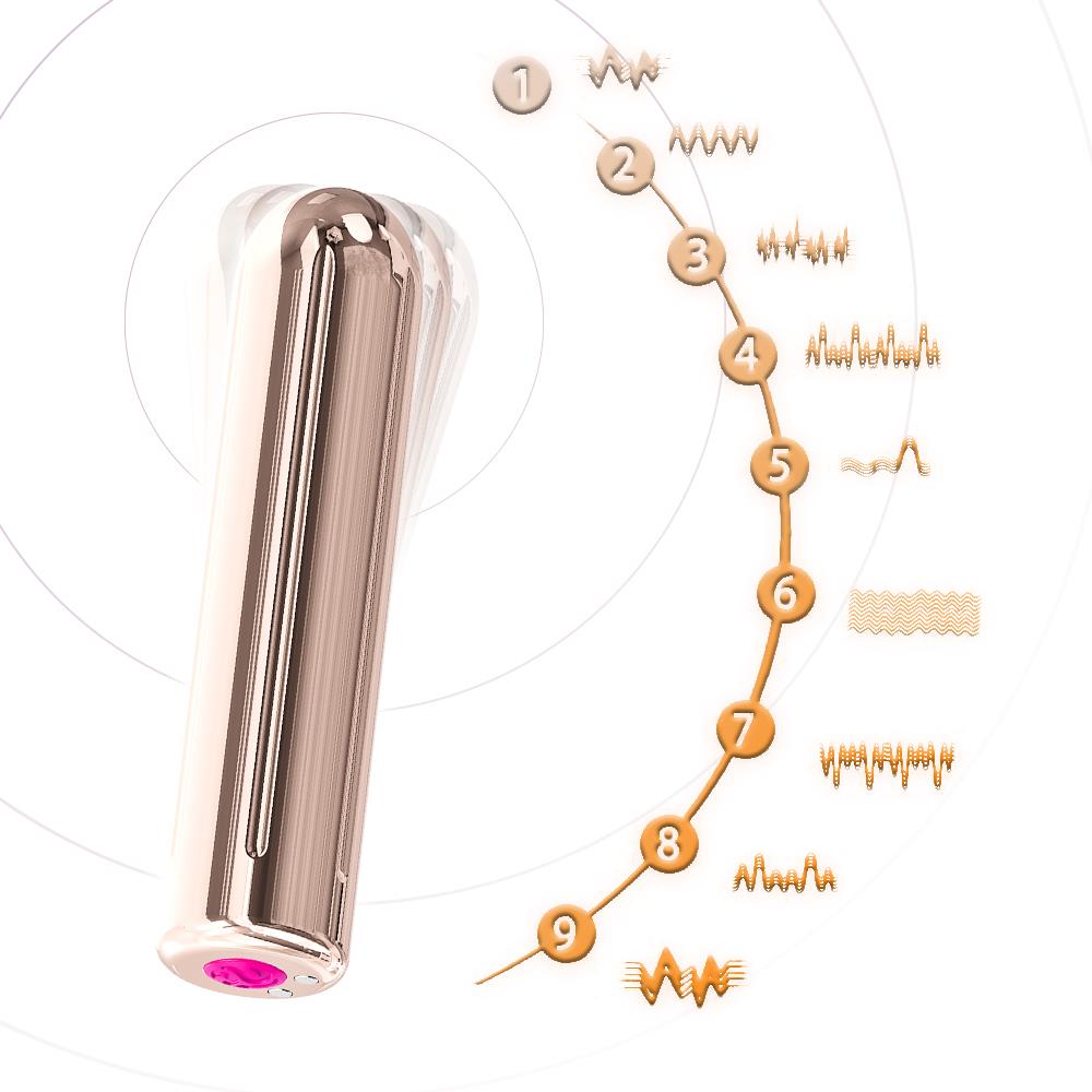 Mini vibratore Rock 9 funzioni – ricaricabile, rosa | Favorites