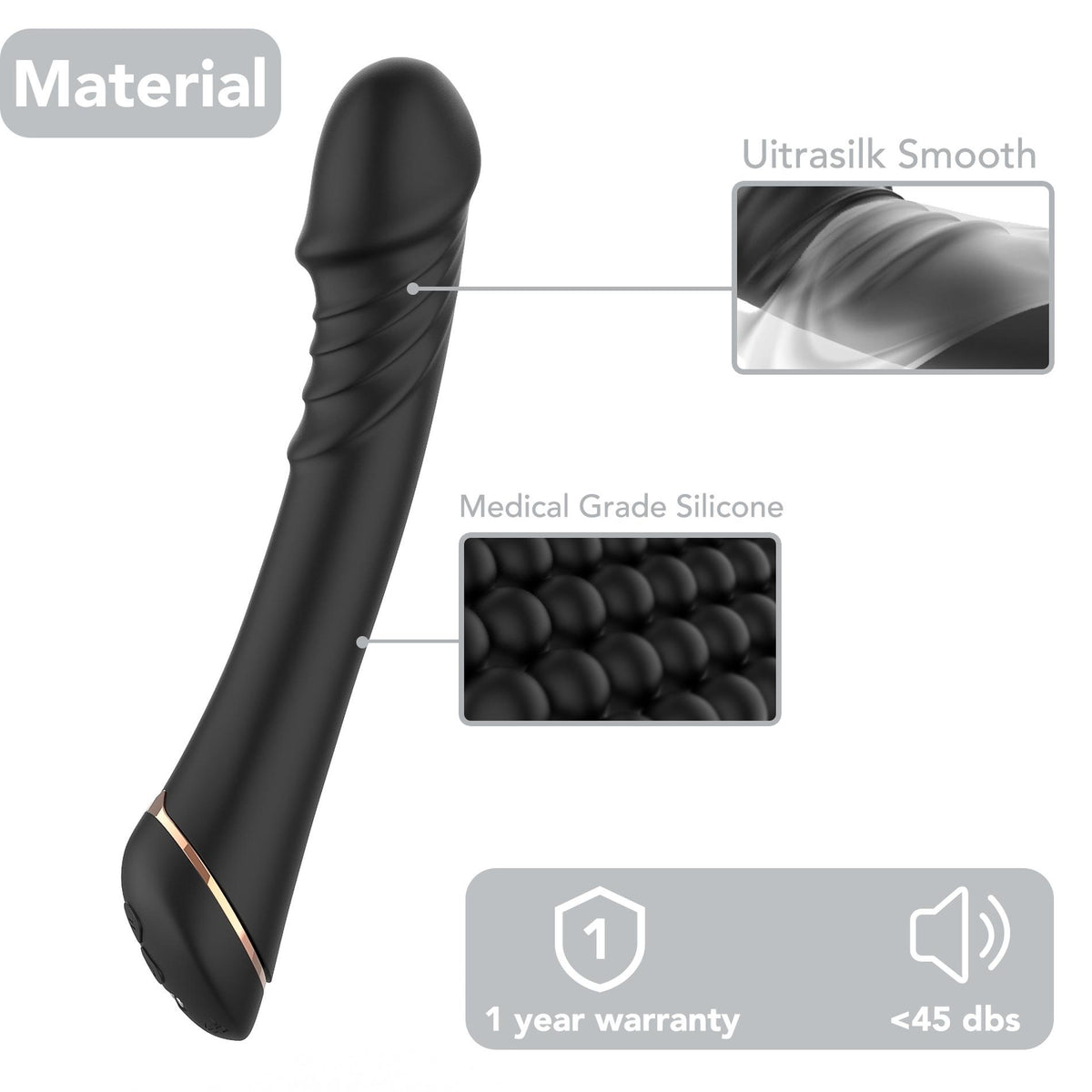 Vibrador ponto G Hancock 9 funções – recarregável, preto | Favorites