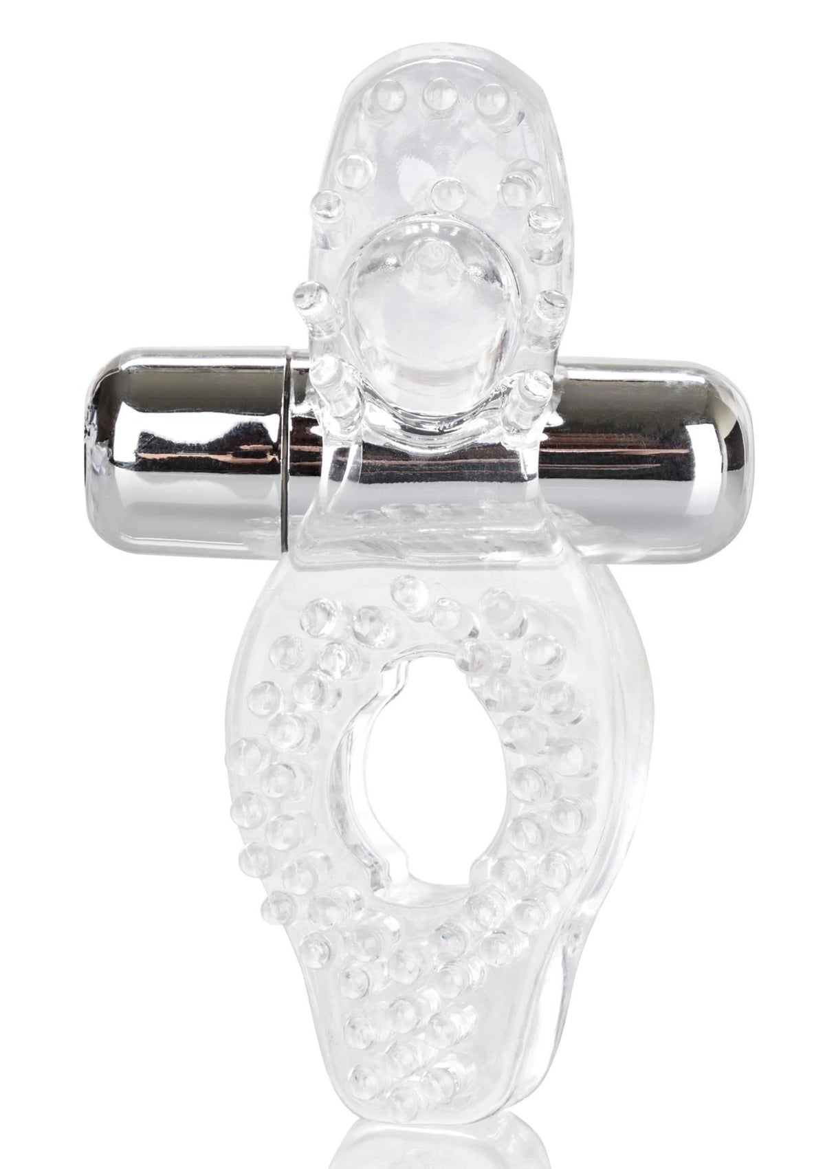Anel peniano Enhancer – vibratório, com controlo remoto, transparente | Calexotics