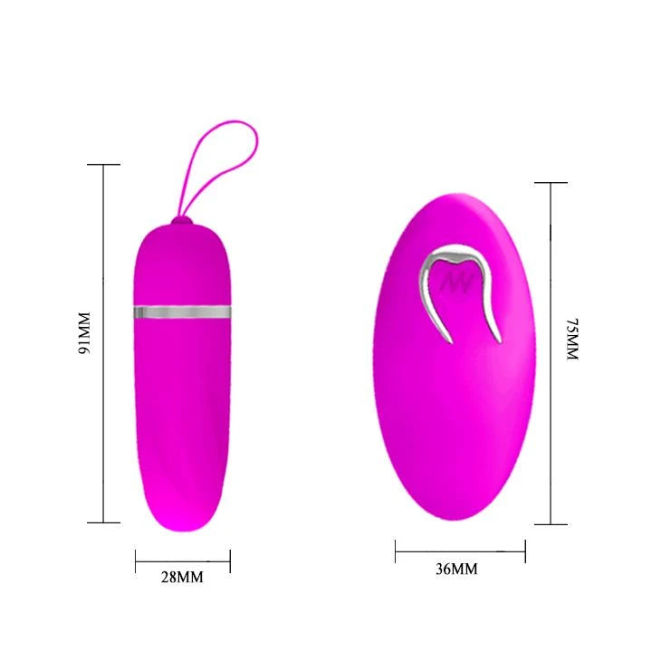 Ovo vibratório Debby 12 funções – com controlo remoto, fúcsia | Pretty Love