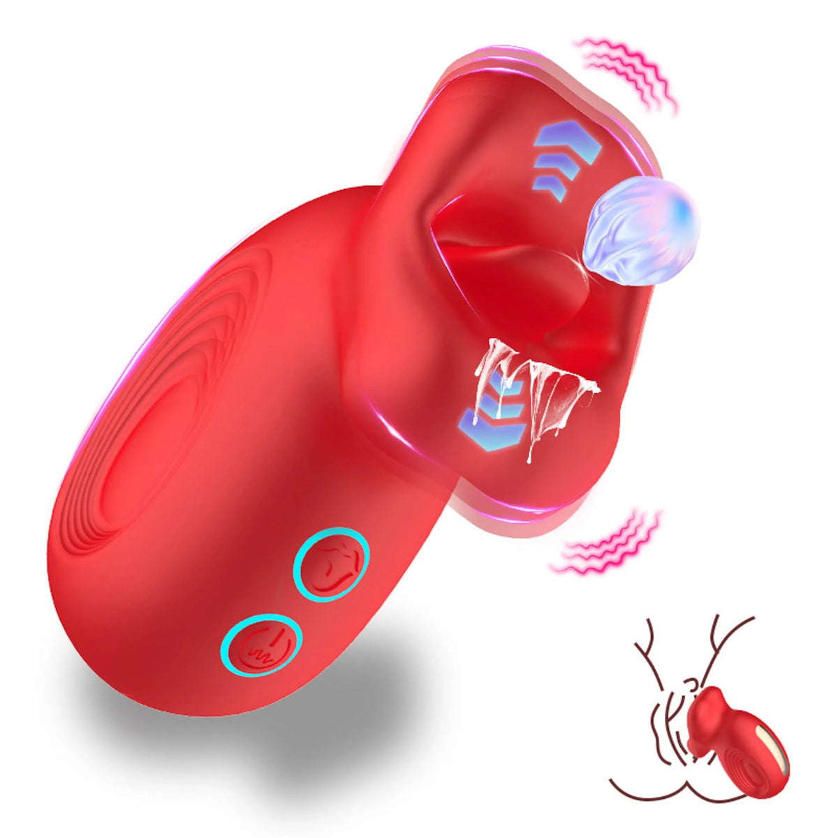 Stimolatore clitorideo Oral – ricaricabile, rosso | Favorites