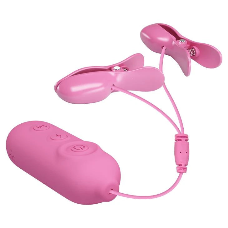 PRETTY LOVE - NIPPLE CLIP, 7 vibration functions 3 electric shock functions