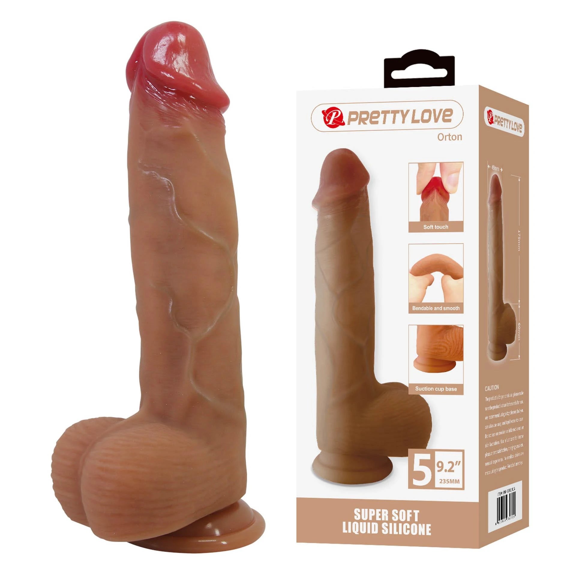 Pretty Love Orton Dildo Super Doux en Silicone Liquide 9,2"