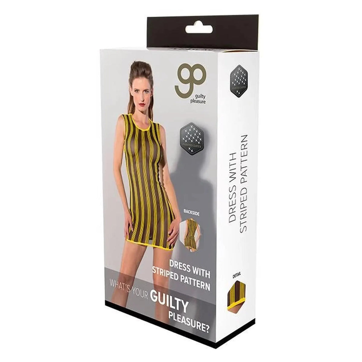Vestito GP Printed Datex Striped – giallo 35-710116YELM | Guilty Pleasure Fetish Wear
